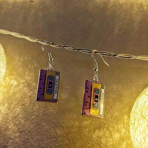 Homemade Cassette Tape Earrings
